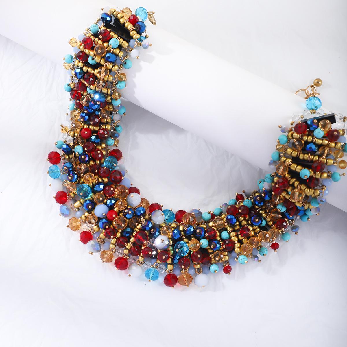 

Bohemian Crystal Choker: Vibrant Handmade Necklace for Women