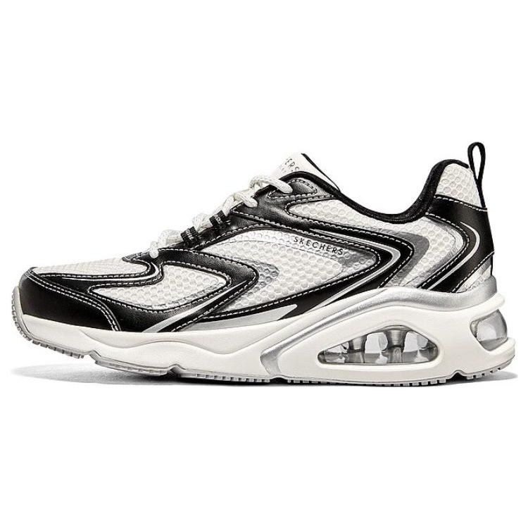 Skechers Tres-Air Uno Aurora Shoes Women Sneakers Black White 177425-WBK 37