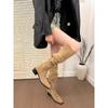 Early autumn legs! Two suede thick heel piled boots for women's advanced sense and thin knee boots