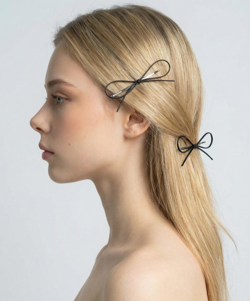 Lilykori Simple String Bow Hair Pin Set