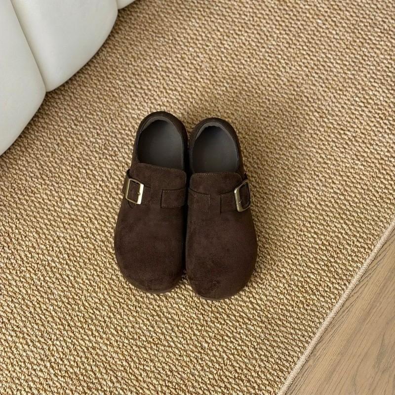 Womens Flat Platform Loafers Fall Casual Round Toe Slip-On Shoes Petite Women Solid Color