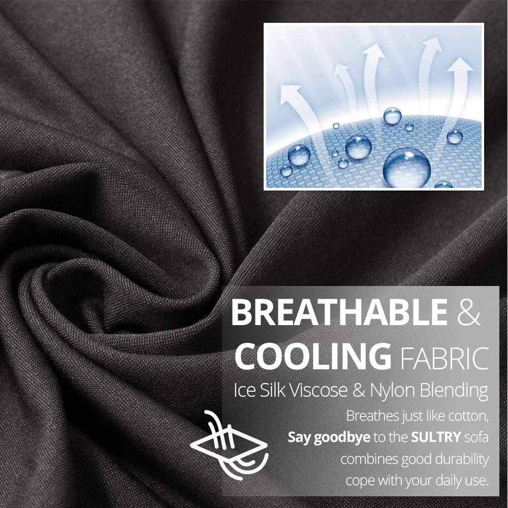 Spandex Sofa Cover Silky Soft 1-Piece Black Slipcover for Sofas Super Stretch Universal Couch Cover for Living Room