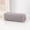 Zippered Pen Case Large Capacity Plush Pencil Case Large Compartment Travel Cosmetic Bag for Student Adult School Travel