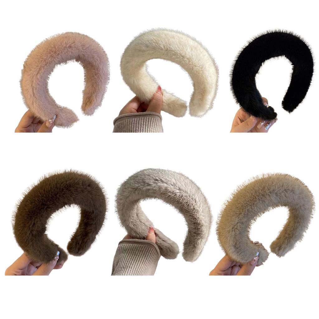 Winter Yoga Spa Sports Hair Hoop Delicate Plush Hairband Faux Furs Designed Woman Teens Wash Face Hair Accessory