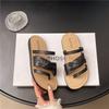Women's summer outer wear new home cover toe slippers flat bottom sandals