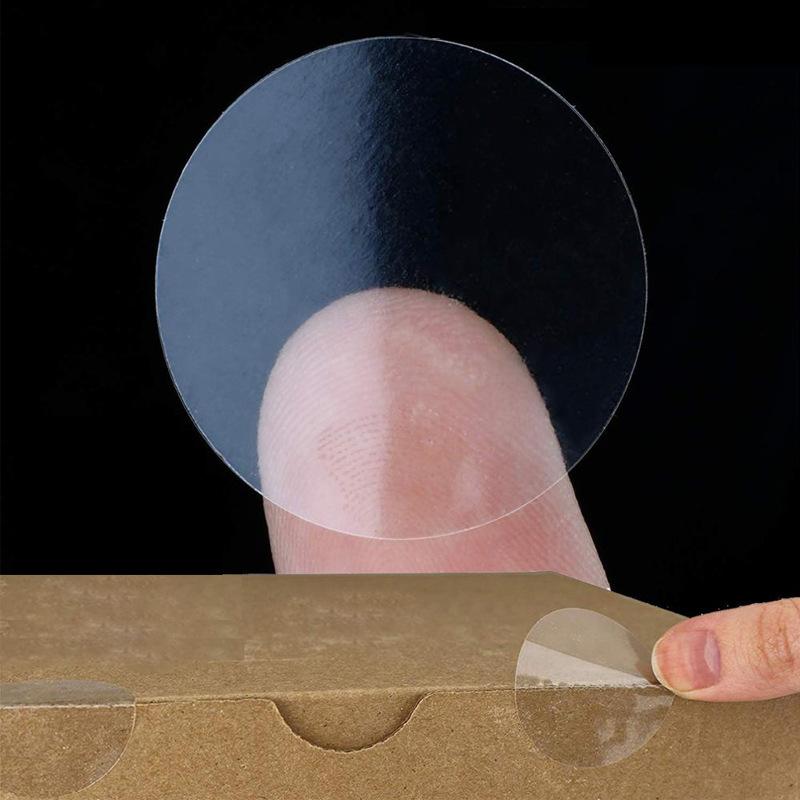 1 st Transparent Självhäftande Försegling Klistermärke Rund Rulle Transparent 2,5 cm Presentförpackning Förseglingsetikett