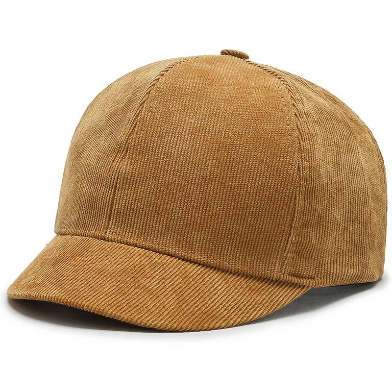 Snapback Adjustable Brim Small Cap Top Soft Corduroy Plain Color Solid Casual Baseball Short Men'S Hats For Women Bone Gorras Dad Hat