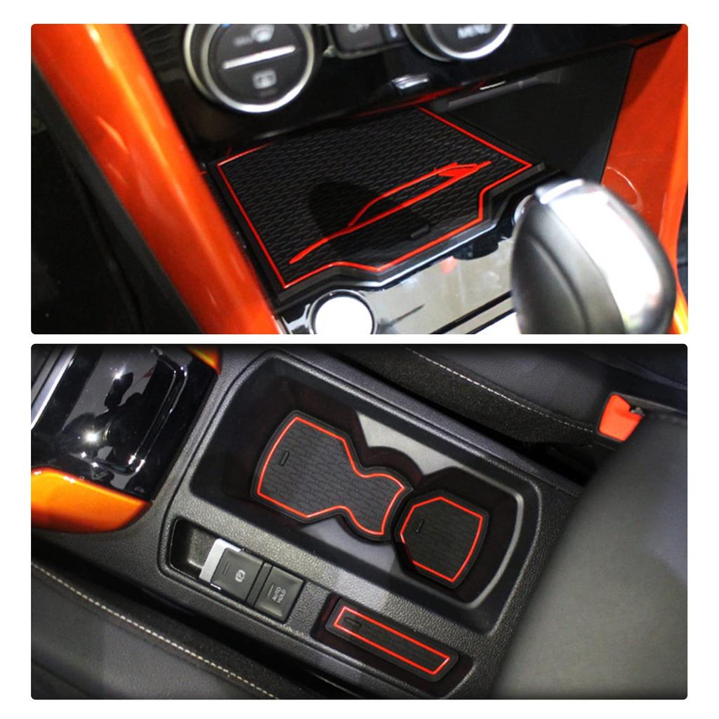 GAFAT Door Pocket Mats for Volkswagen Rubber Mats with Drink and Interior Rubber Mats and Drive T-Roc (2020-Present) - Soundproofing, Holder, Dress-Up