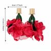 Exaggerated Long Flower Earrings Yellow / Rose Red Dangle Earrings Ear Studs  Garden