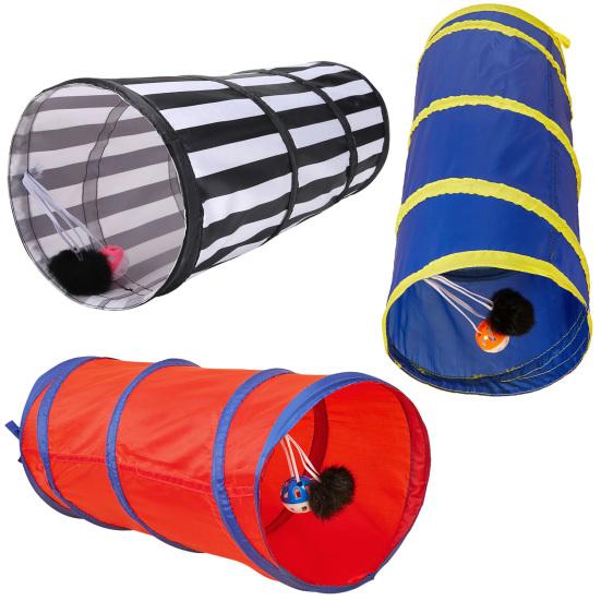 Tunnel Giocattolo per Gatti Yousheng con Palla di Peluche Spazio Ampio Pieghevole Tubo Giocattolo Tunnel per Gatti Piccoli Articoli per Gatti