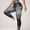 Outdoor-Sport-Fitnesshose Tinte Lotusdruck Yogahose Mode Slim Fit Damen-Leggings