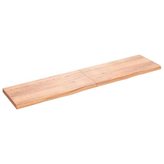 VidaXL Wall Shelf Light Brown 220x50x6cm Solid Oak Wood Treated 363737