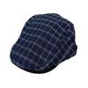 College style black and white plaid forward hat women's spring British style duckbill beret big head circumference literary and art newspaper children