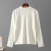 Women's Autumn/Winter Loose Knit Sweater - Half-High Collar, Long Sleeve, Solid Color