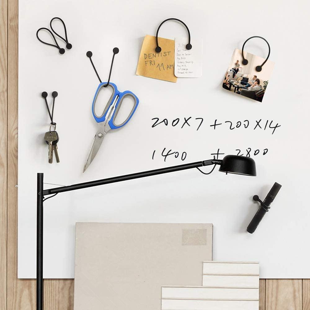 20Pcs Black Reusable Silicone Magnetic Cable Ties Twist Ties For Bundling Wrap