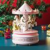 Interactive Carousel Music Box Wooden Children Gifts Musicbox  Festive Holiday Decor