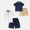 Boys 2 Piece Set Short Sleeve Polo Shirt with Plaid Collar Shorts Summer Outfit for Toddler Kids Baby New 2026