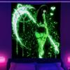 VIKAMA anime Anime Girl Tapestry Cyberpunk style luminous hanging cloth Esports room bedroom bedside wall decoration blanket