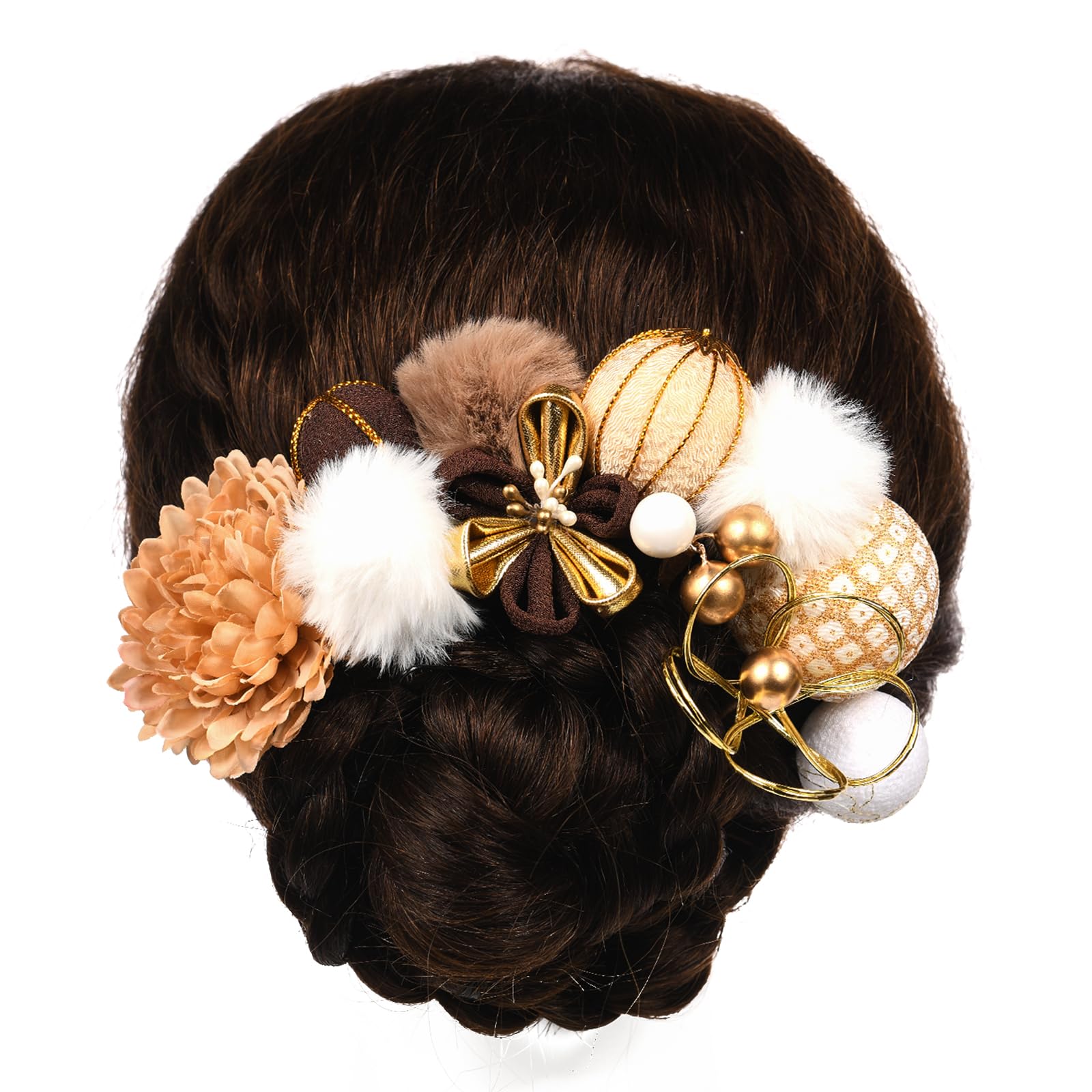 

[OTAKUMARKET] Coming-of-Age Ceremony Hair Ornament Set for Hakama, Graduation Ceremony, Furisode, Yukata, Shichi-Go-San, etc. Tsumami-zaiku Flower