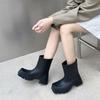 Nuovi stivali da pioggia Stivali da donna Stivaletti slip-on Scarpe corte con plateau alla moda Stivali impermeabili antiscivolo per stivaletti da pioggia da donna