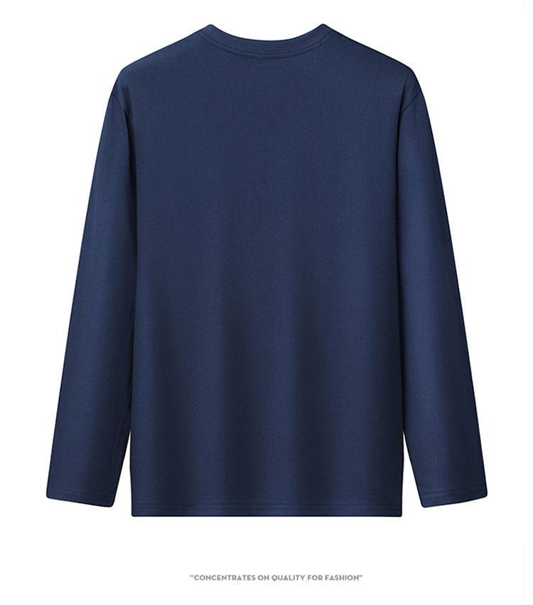 Heavy Double Yarn Long Sleeve Cotton T-shirt with Custom LOGO