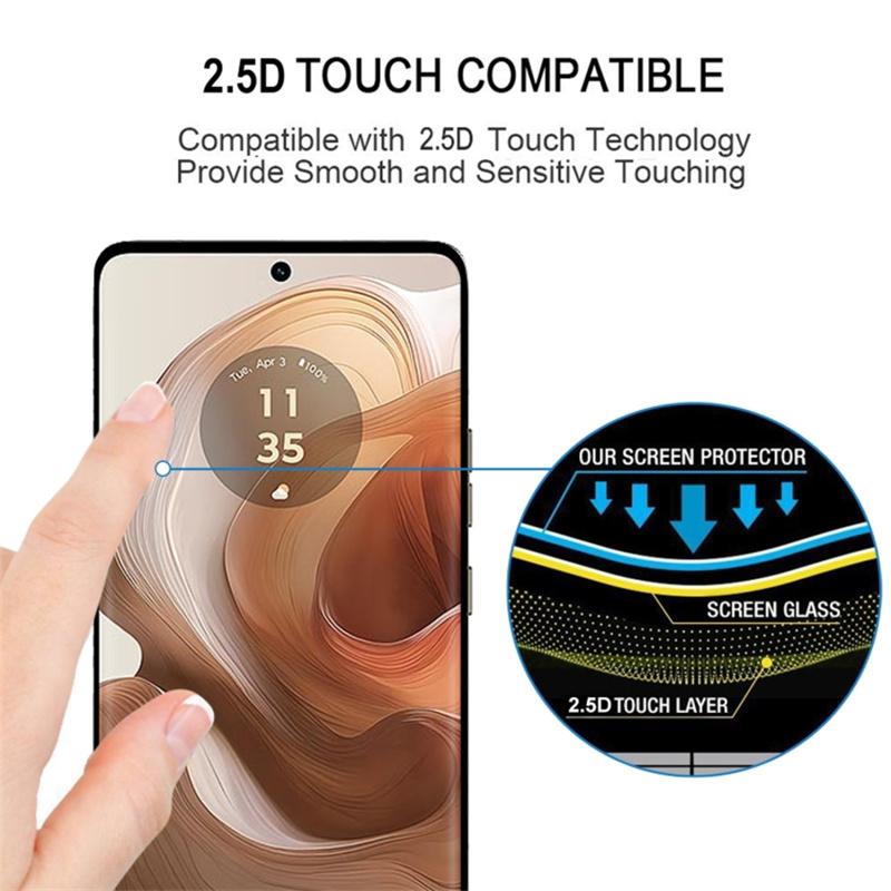 For Motorola Edge 50 Ultra 5G/Moto X50 Ultra 5G Full Coverage Screen Protector 3D Curved Edge Tempered Glass Film Side Glue
