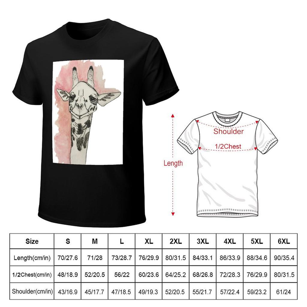 happy little giraffe TShirt Short sleeve tee baggy shirts luxury designer shirts graphic tee Tshirts for men cotton