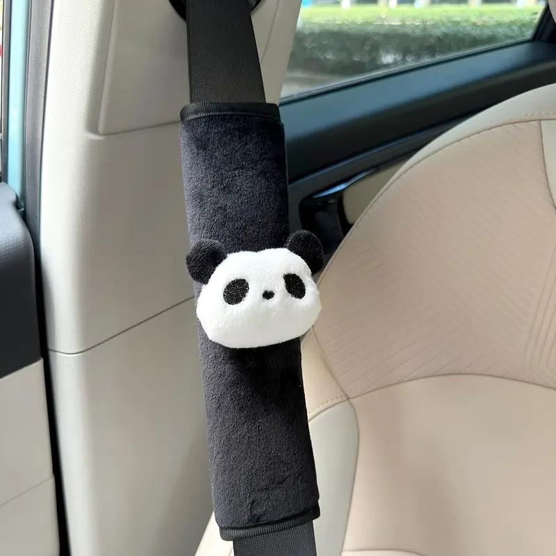 2pc Car Seat Belt Shoulder Pad Creative Cute Panda Decoration Car Interior Seat Belt Shoulder Leak Proof Protective Cover