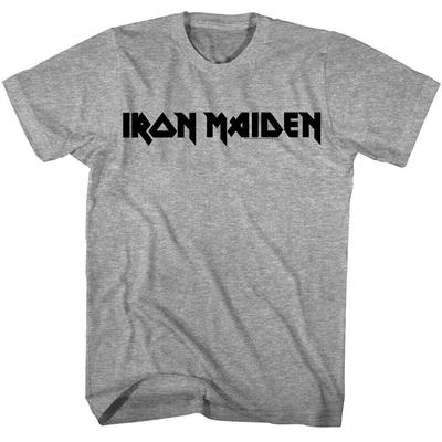 Camiseta Masculina Iron Maiden Logo Escuro Merch de Turnê de Concerto de Rock Heavy Metal