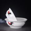 Extra Large Ceramic Soup Bowl with Rooster Design - Thickened for Sauerkraut Fish and More