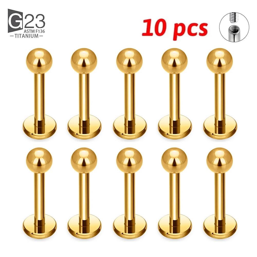 10Pcs ASTM F136 Titanium 2/3/4mm CZ Labret Stud 16G Tragus Helix Cartilage Conch Flatback Earlobe Piercing Body Zircon