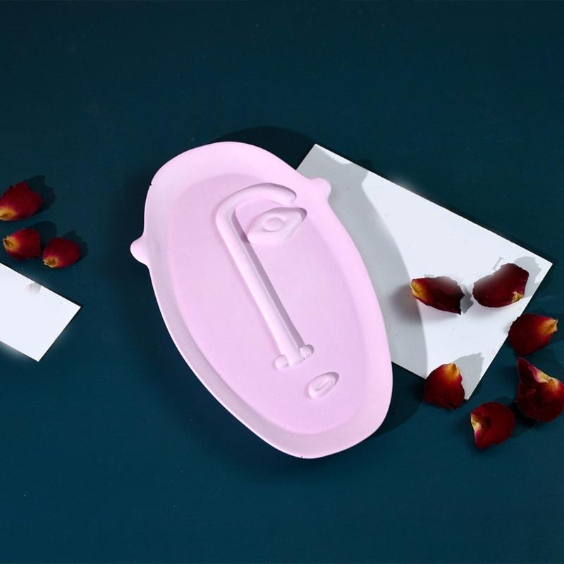 Flexible Silicone Resin Mold for Dish Epoxy Abstract Face Shaped Tray Making Mould Creative Storage Plate Mould
