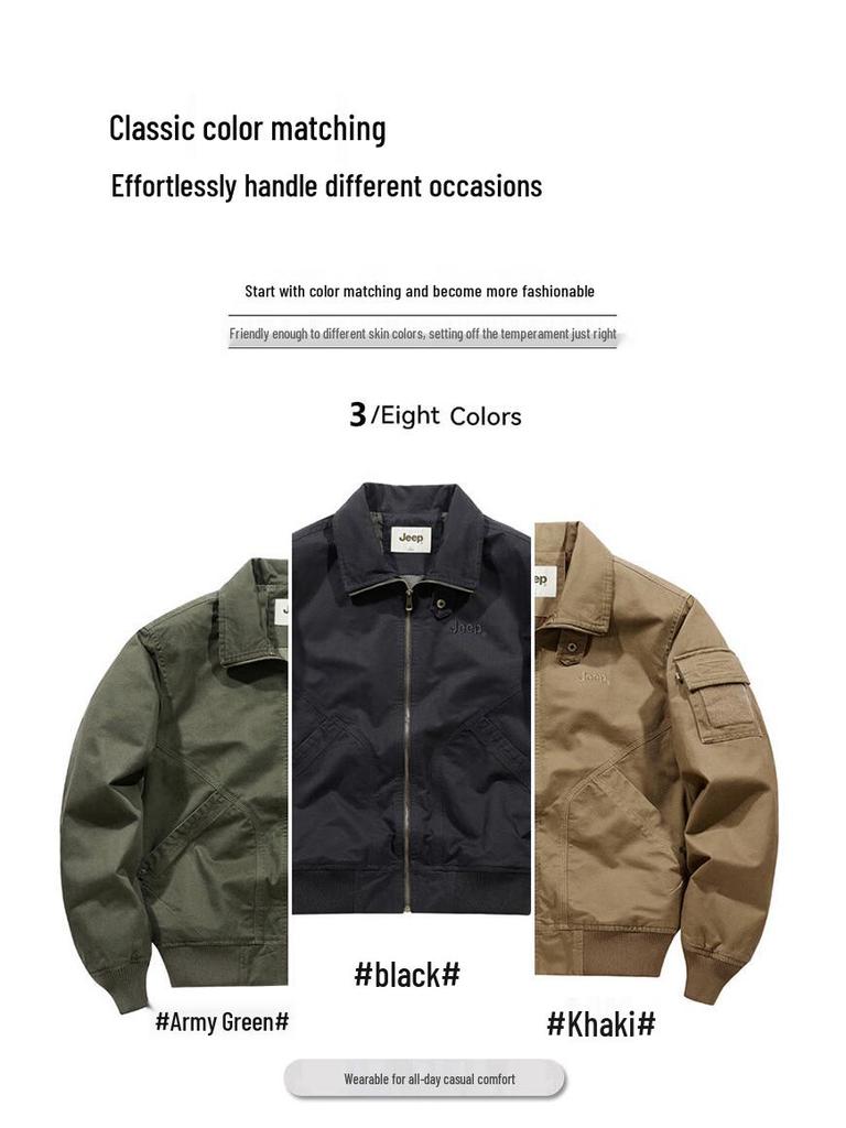 Jeep Unisex American Retro Casual Lapel Jacket