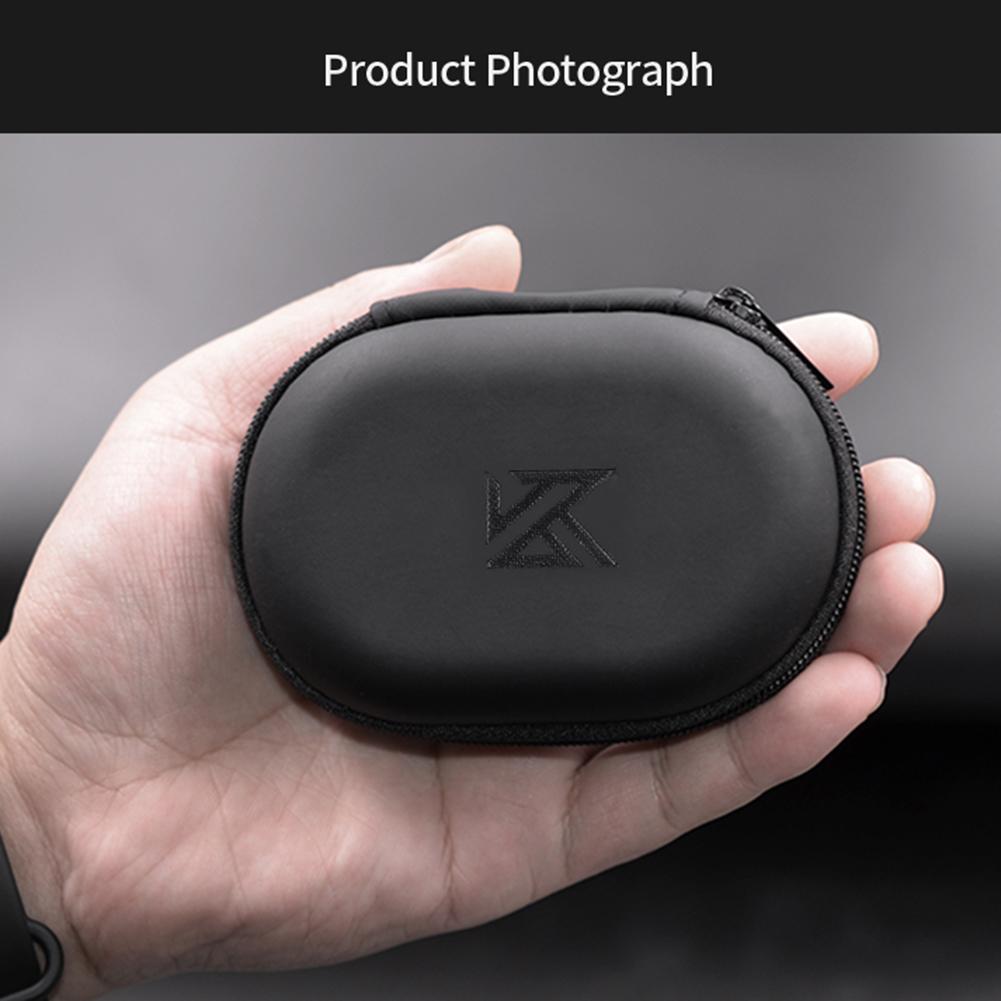 1-10PCS KZ Earphones Oval Storage Bag Wired Headphones PU Zipper Storage Box Portable Hold Case Container for KZ BA10 AS10 ES4