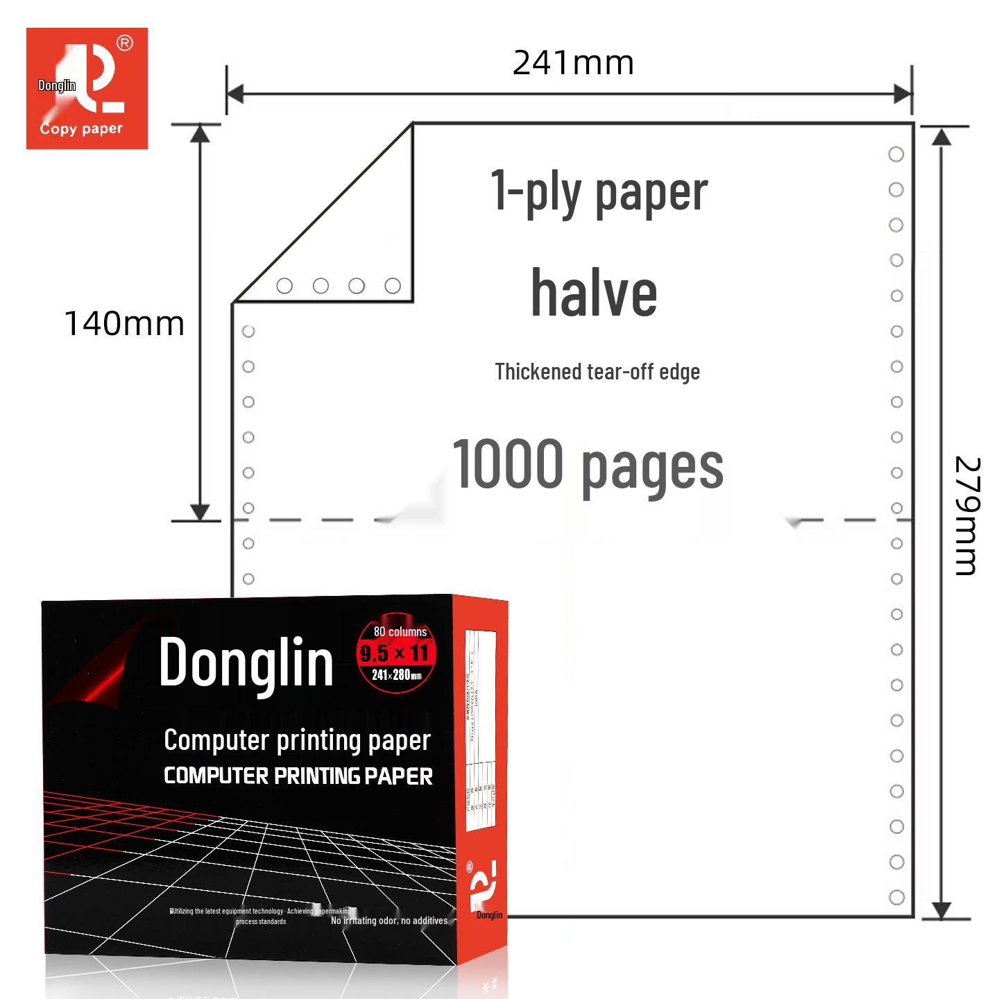 Dot Matrix Printer Paper - Multi-Part Voucher Slip, 1000 Pages (2, 3, 4, 5, 6-Part Options Available)