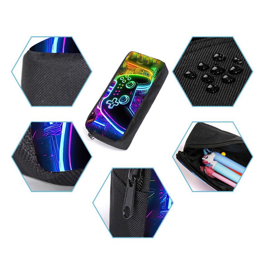 3 pcs set GamePad Shoulder Bags ,Pencil Bags ,School Bags For Boy And Girls Best Gifts 2D Cartoon School Backpack For Children