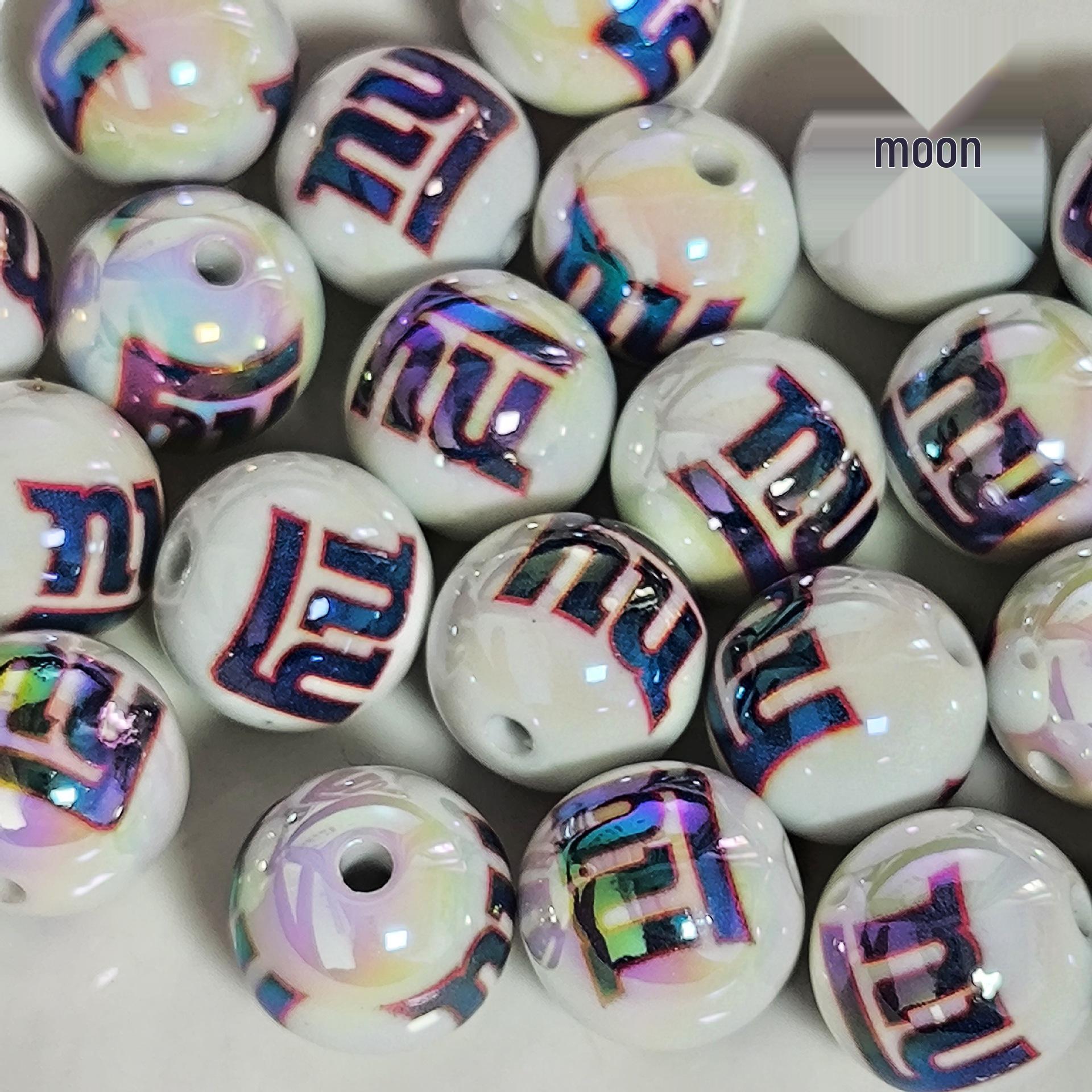 NY Giants Acrylic Beads for DIY String Pens