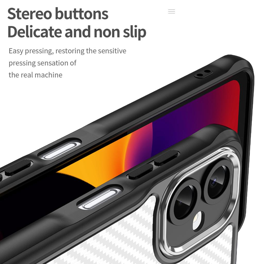 For Samsung Galaxy A06 5G Case Carbon Fiber Texture Hybrid Phone Cover