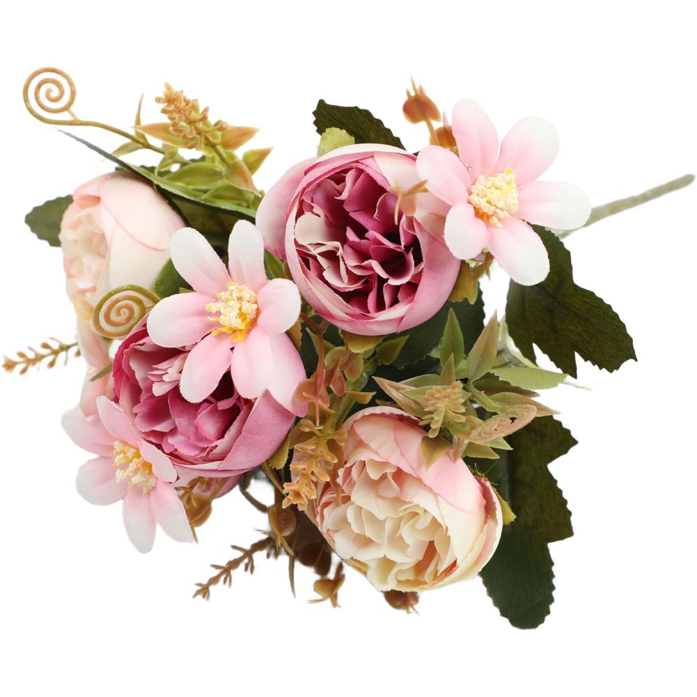 Artificial Silk Flower Bouquet Hydrangea European Style Camellia Rose Ball Chrysanthemum For Home Party Wedding Decoration