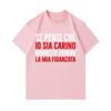 Men's 100% Cotton Crew Neck Short Sleeve T-Shirt, Funny Italian Slogan Printed Casual Loose Tee, Comfortable Breathable Daily Wear Top for Men