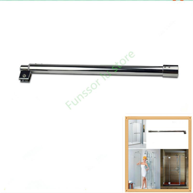 Stainless steel Shower Glass door fixed rod/clip,Bathroom glass support bar,Plane fixed,Adjustable length,shower accessories 600-800mm