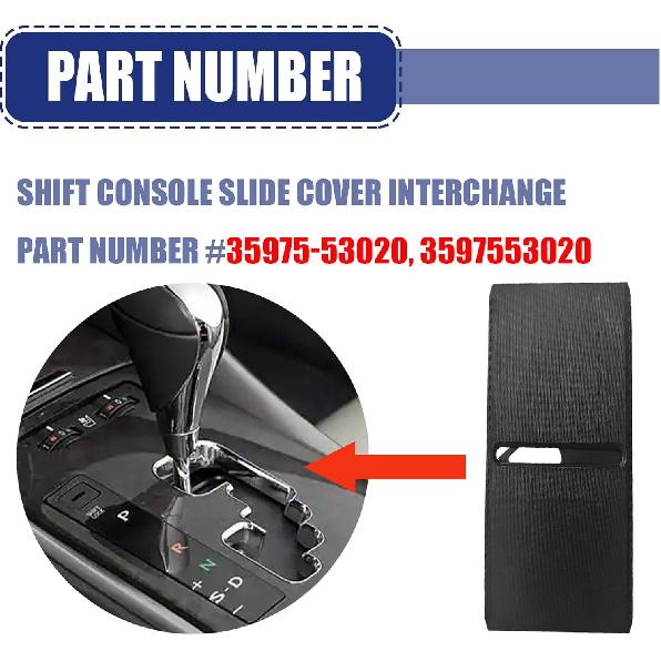 Shift Slider Center Console Slide Cover, Compatible with Lexus IS250 IS350 2005-2013, Shifter Gear Shift Knob Cover Replaces 35975-53020 (Black)