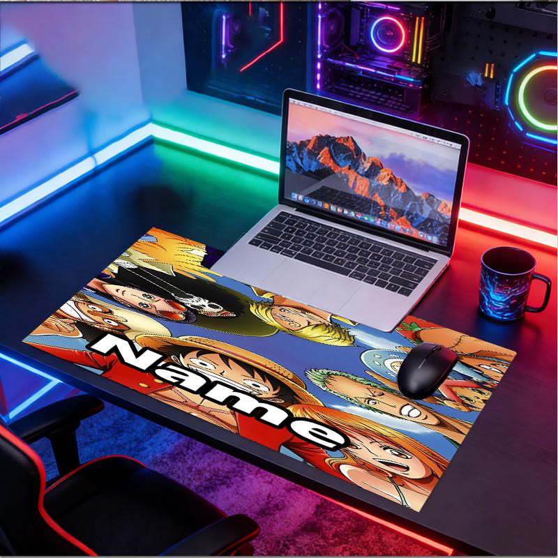 Custom Name Personalized One Piece Pattern Mousepad, Laptop PC Desk Mat, Decorative Desk Mat for Home Keyboard Pad Gift