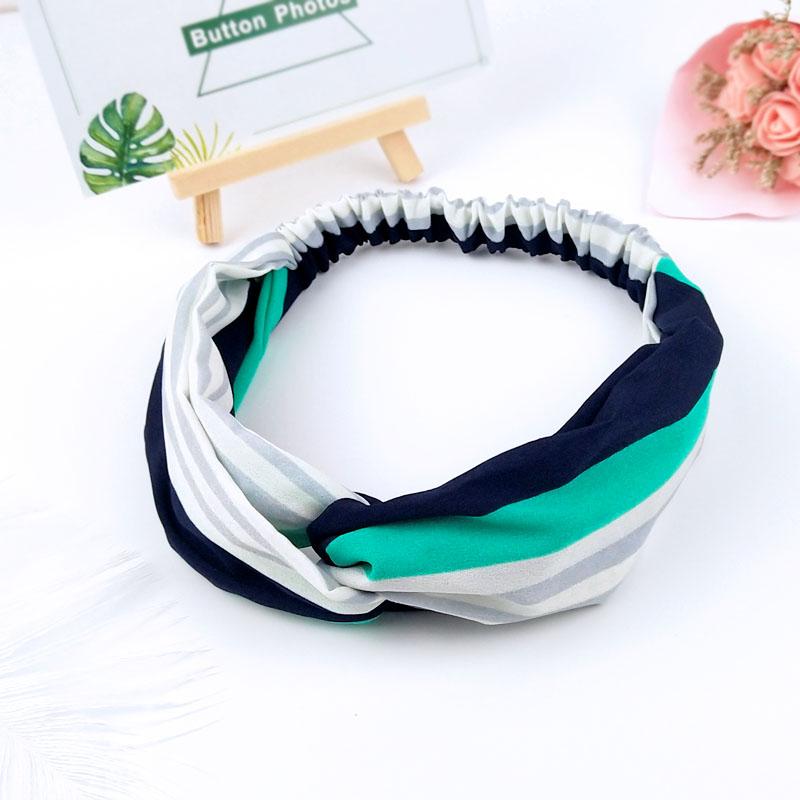 Scrunchies Frau Geknoteter Turban Haaraccessoires für Mädchen Stirnband Turban Elastisches Haarband Kopfwickel Gestreifte Haar-Scrunchies