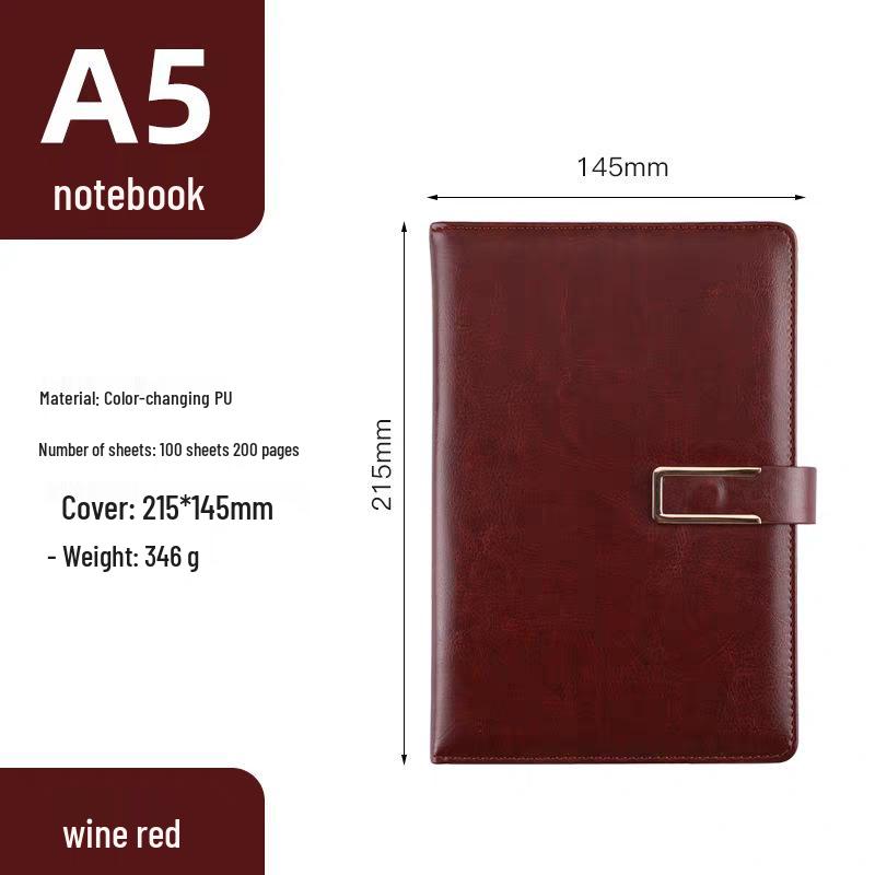 Premium A5 Faux Leather Business Notebook with Custom Logo for Office Meetings