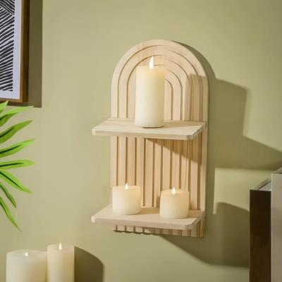 Castiçal Vaso De Madeira Arco Parede Pendurado Decoração De Parede Prateleira Dupla Arco Parede Pendurado