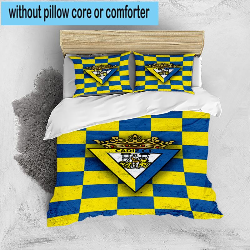 3-teiliges Bettwäsche-Set mit Cadiz-Wappen, inklusive 1 Bettbezug und 2 Kissenbezügen. Perfekt für Schlafzimmer, Wohnheim, Fan-Weihnachtsgeschenk