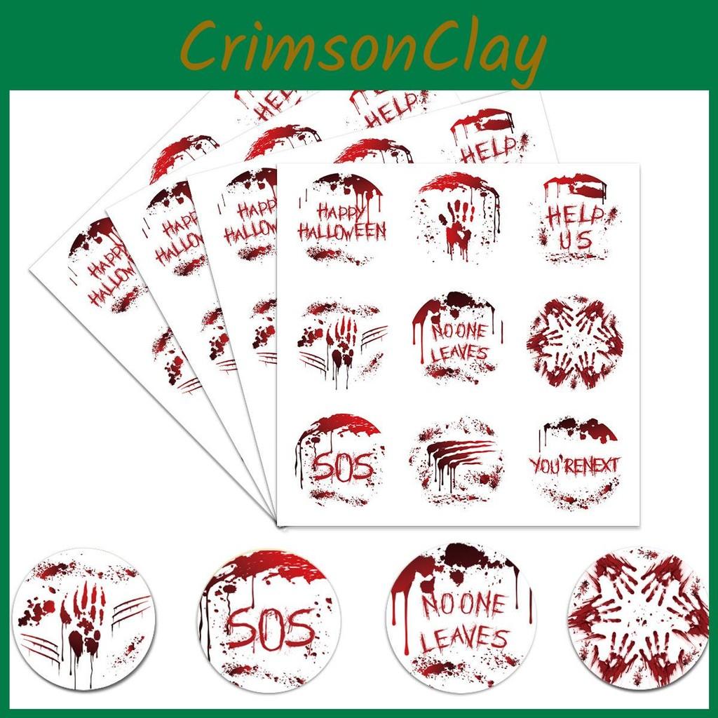Halloween Ghost Theme Blood Handed Bat Pattern Envelope Label Set Stickers