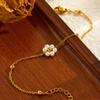 Pearl Flower Jewelry Set For Women Gold Plated Stainless Steel Necklace Bracelet Earrings