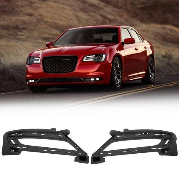 1 Pair Fog Light Trim Frame for 2015-2020 Chrysler 300 (68227212AB, 68227213AB) None